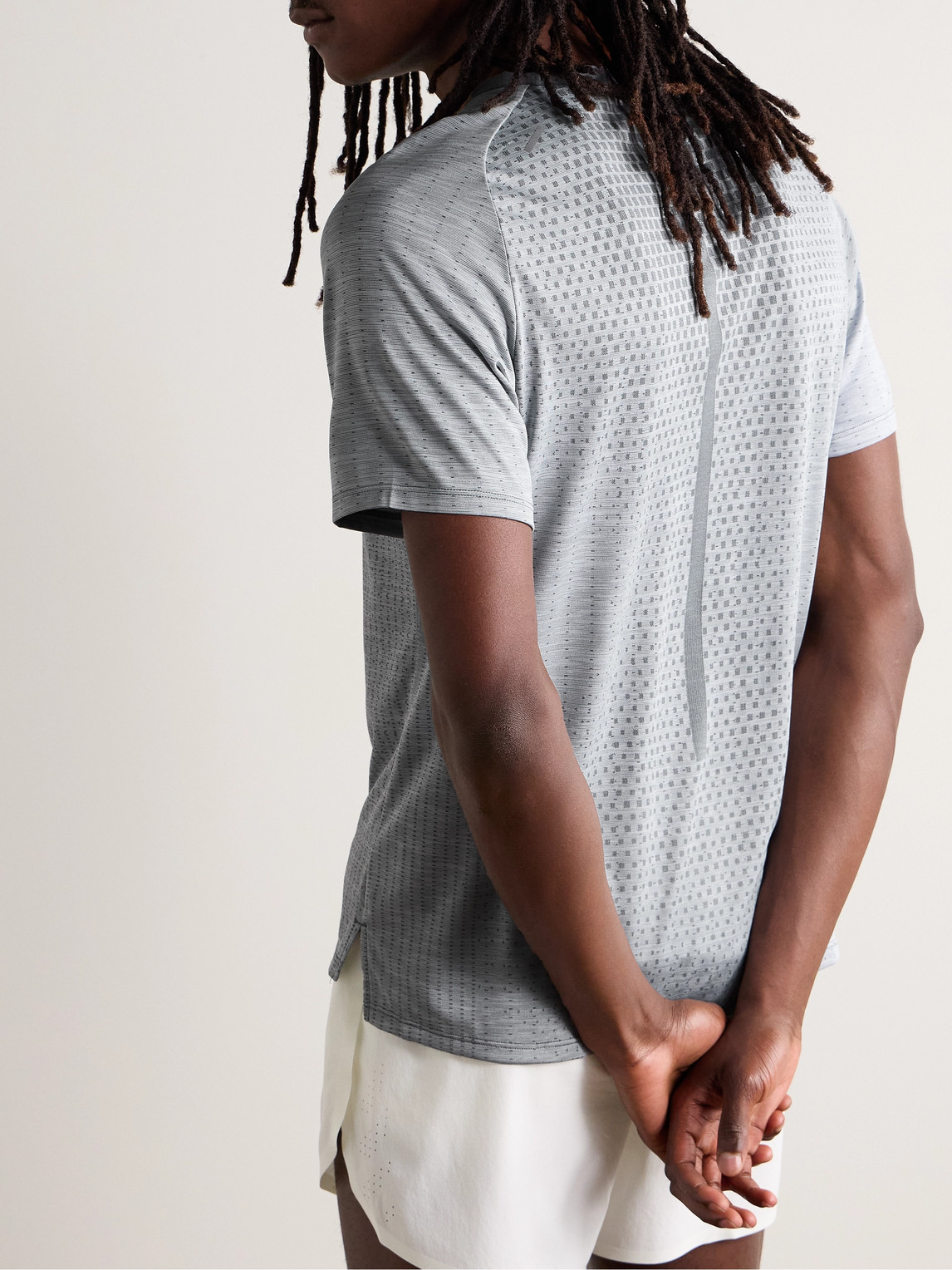 Shop Nike Slim-fit Dri-fit Adv Techknit T-shirt In Gray