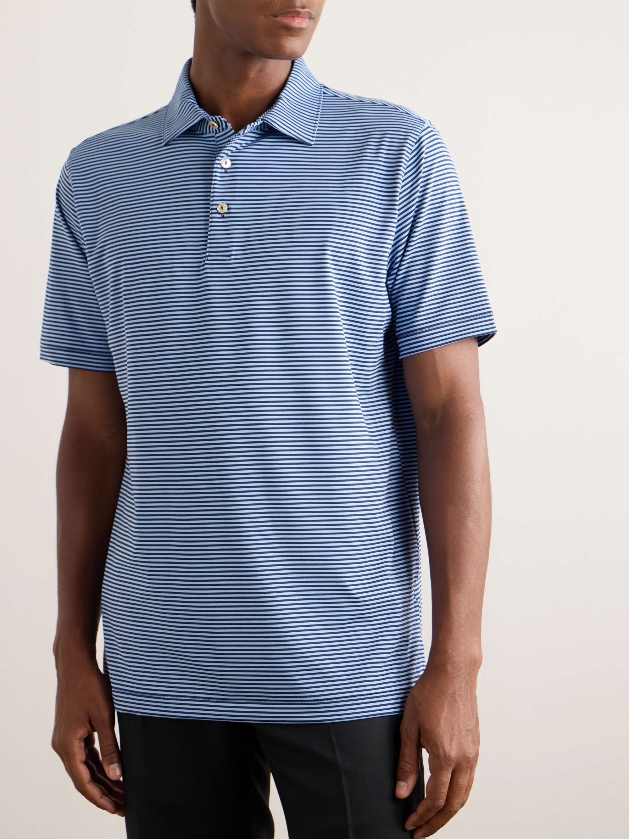 PETER MILLAR Hales Striped Tech-Jersey Golf Polo Shirt