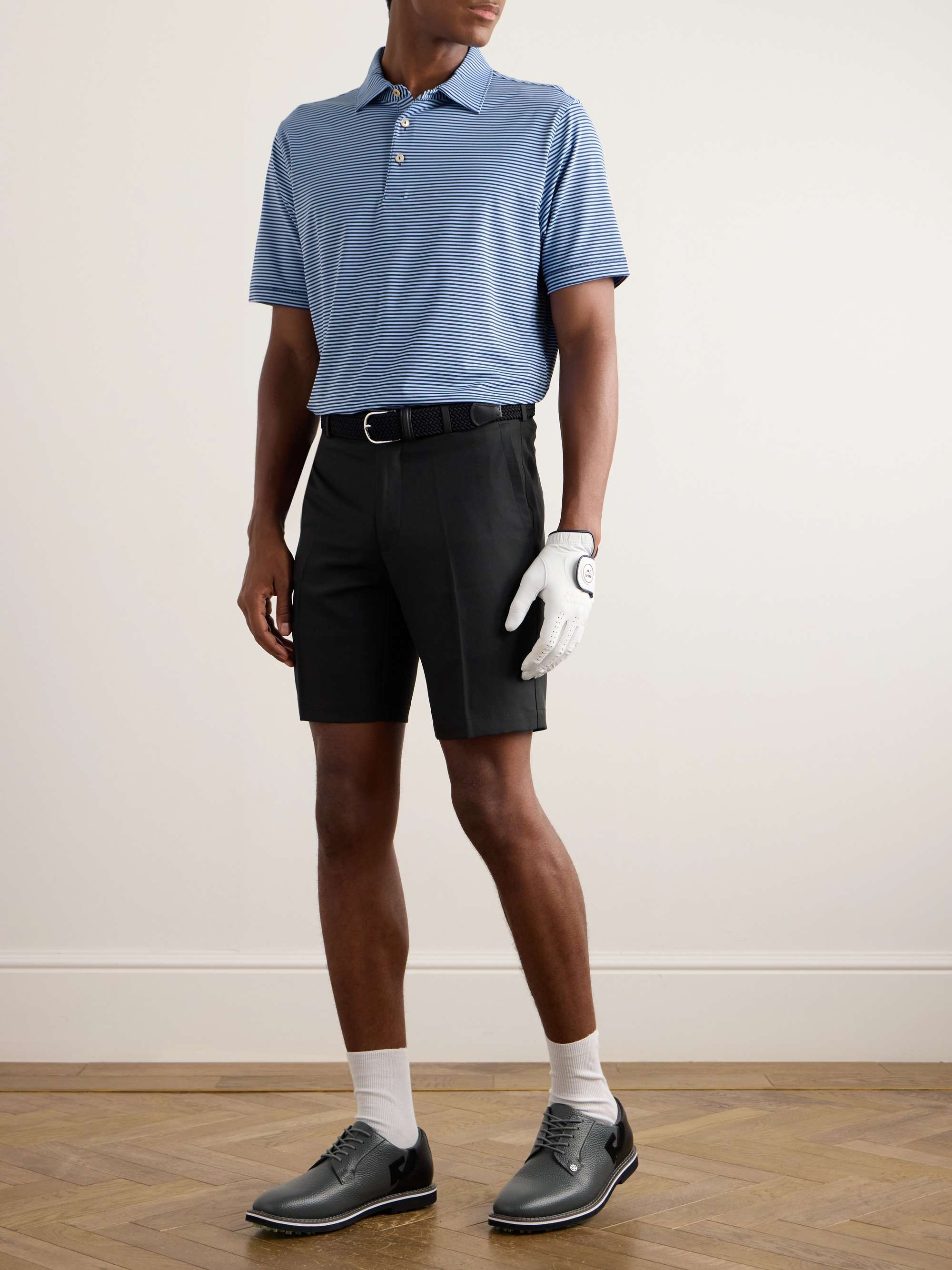 PETER MILLAR Hales Striped Tech-Jersey Golf Polo Shirt