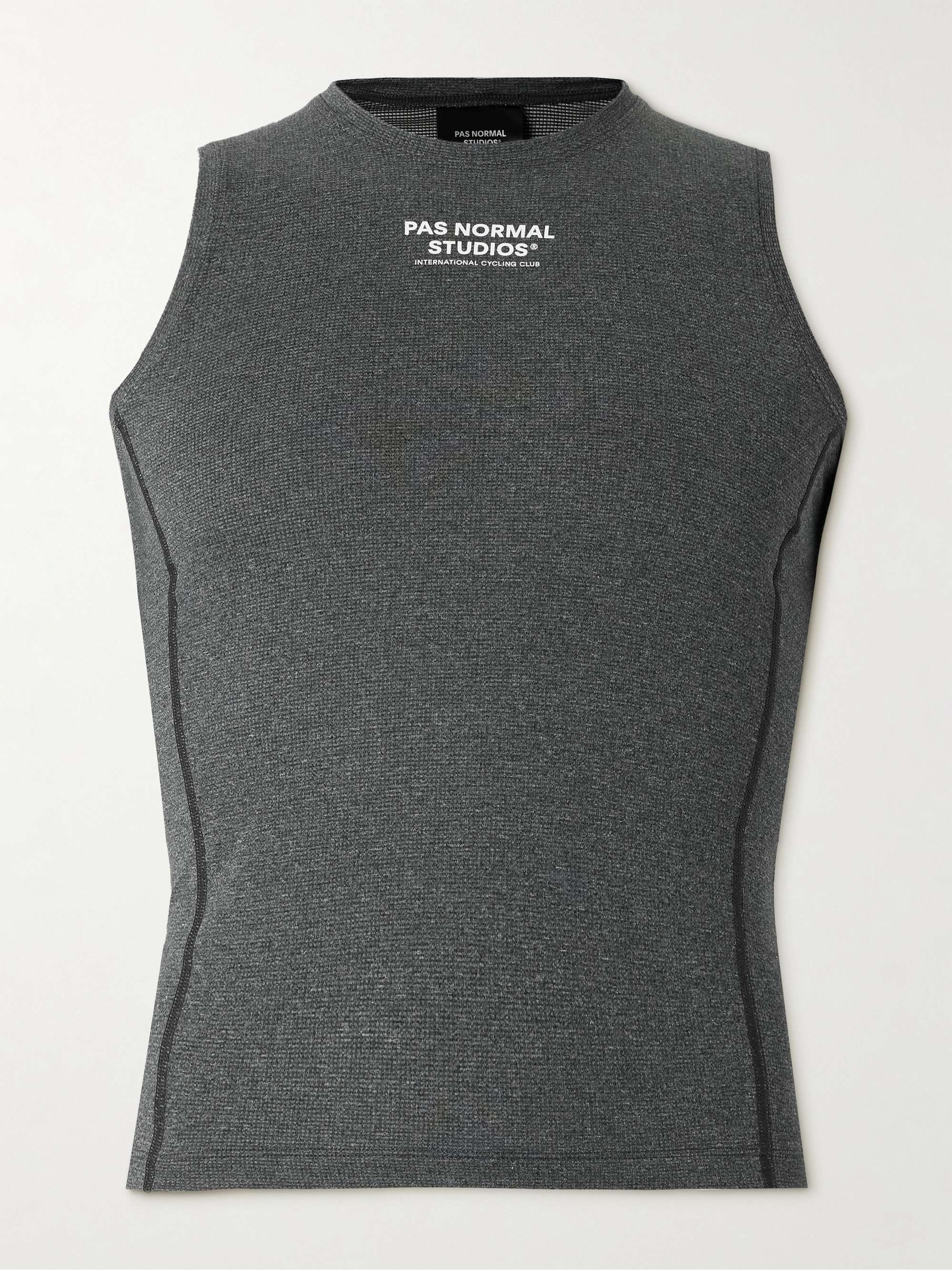 Mid Logo Print Polartec Power Wool Cycling Base Layer