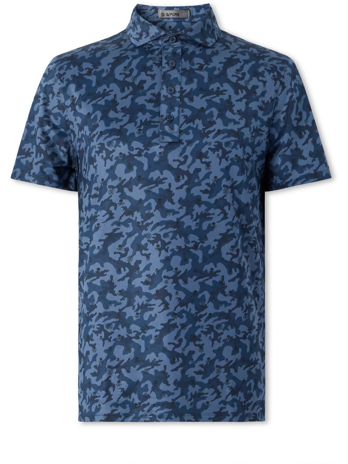 G/fore Camouflage-print Tech-jersey Golf Polo Shirt In Blue