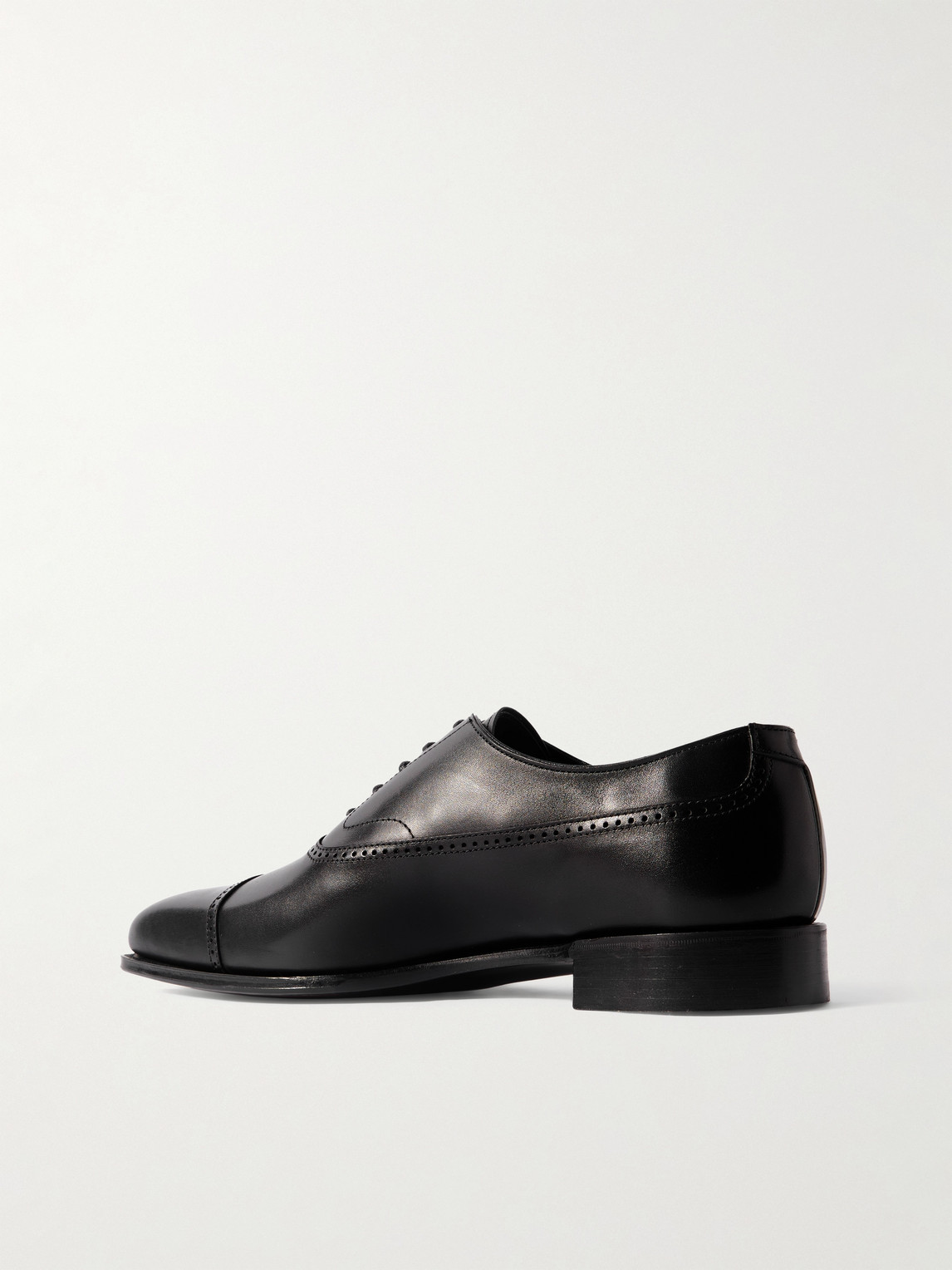 Shop George Cleverley Charles Leather Oxford Shoes In Black