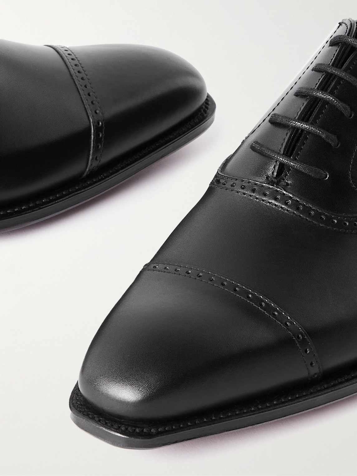 Shop George Cleverley Charles Leather Oxford Shoes In Black