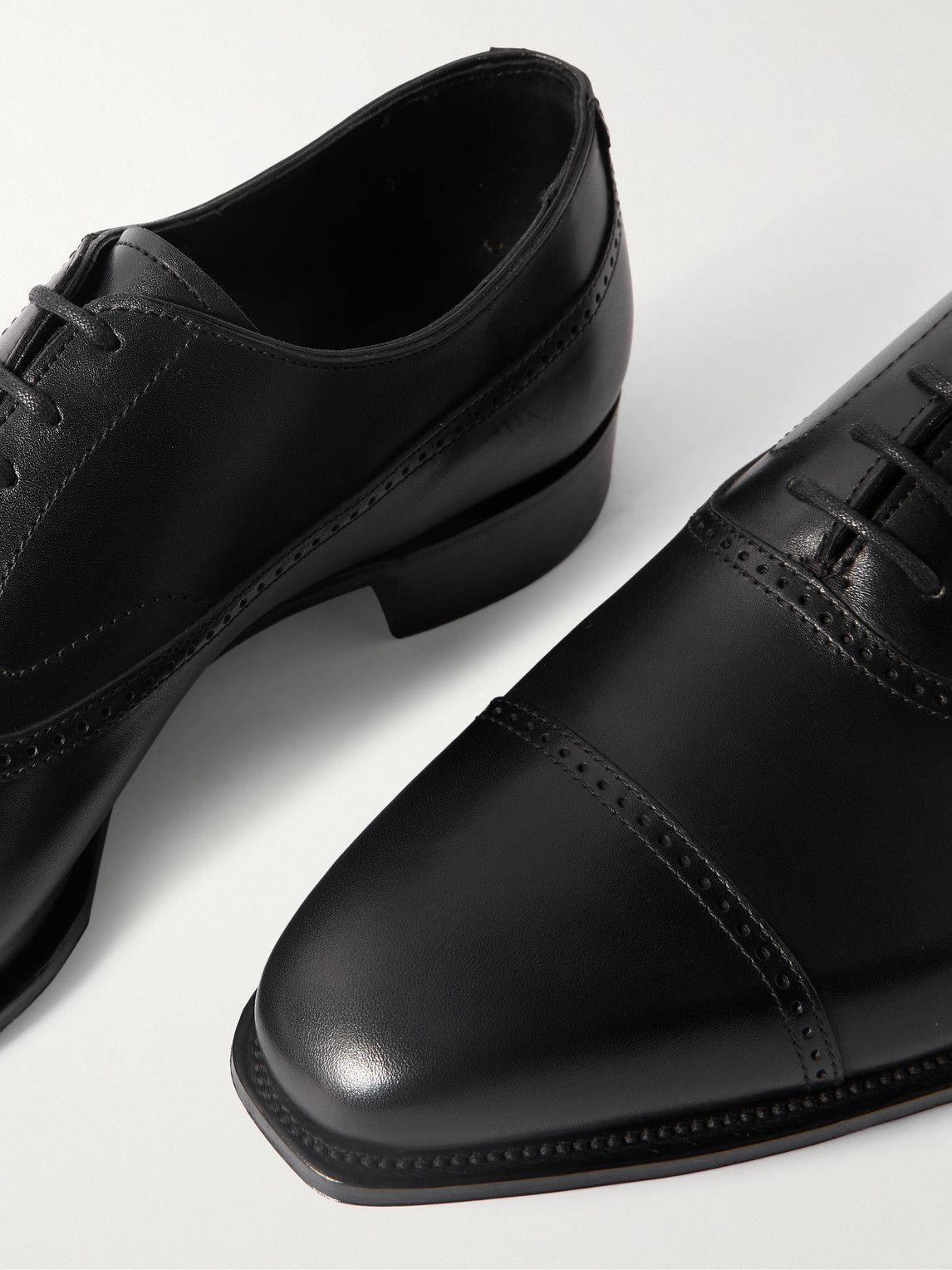 Shop George Cleverley Charles Leather Oxford Shoes In Black