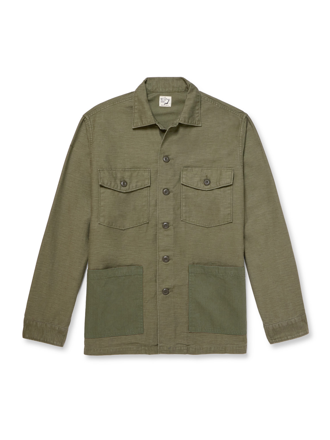 Orslow Fatigue Cotton-sateen Overshirt In Green