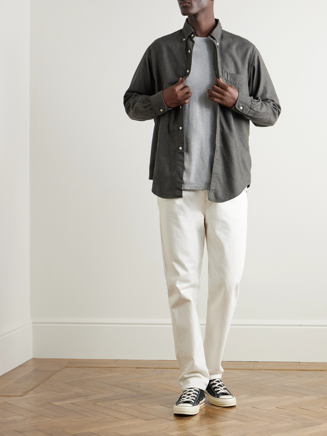 Orslow Cotton-blend Jersey T-shirt In Gray