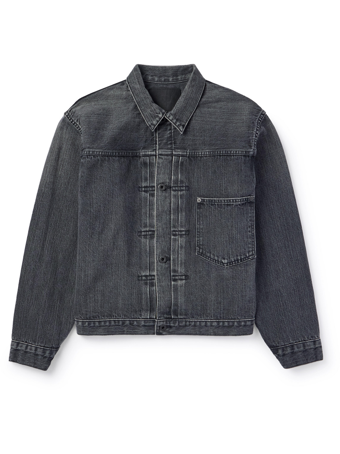 Orslow Type 1 Washed Selvedge Denim Jacket In Black
