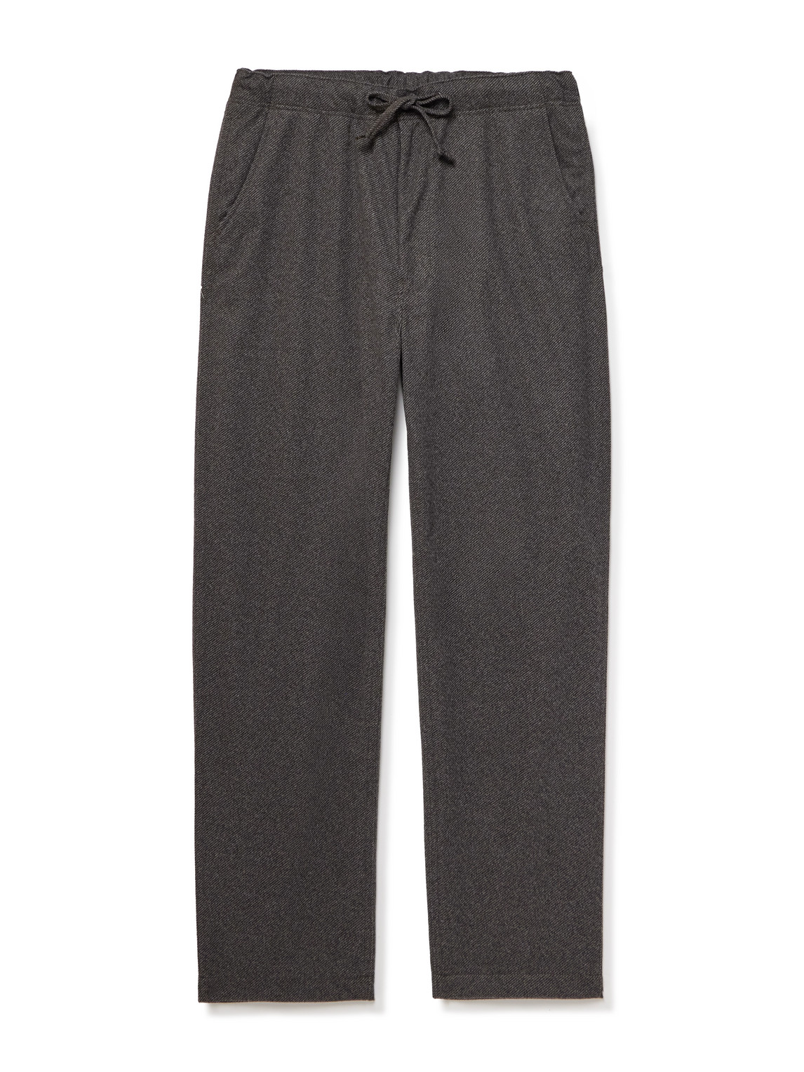Orslow New Yorker Straight-leg Tweed Drawstring Trousers In Brown