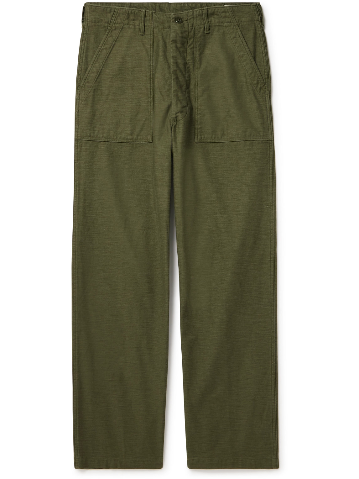 Orslow Fatigue Straight-leg Cotton-sateen Trousers In Green