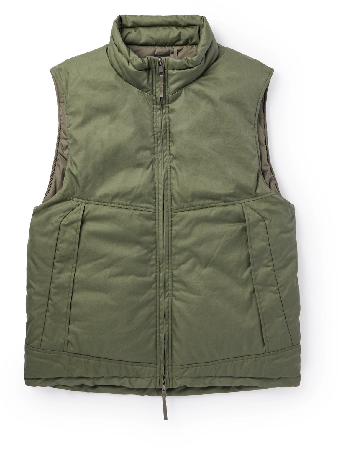 Orslow Padded Cotton-blend Gilet In Green
