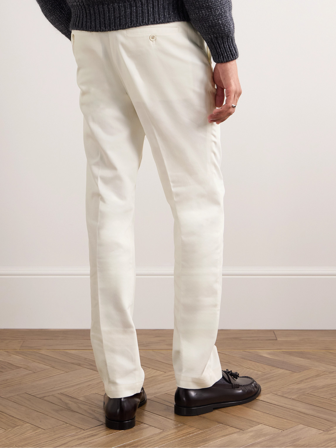 DUNHILL STRAIGHT-LEG COTTON-BLEND TWILL CHINOS