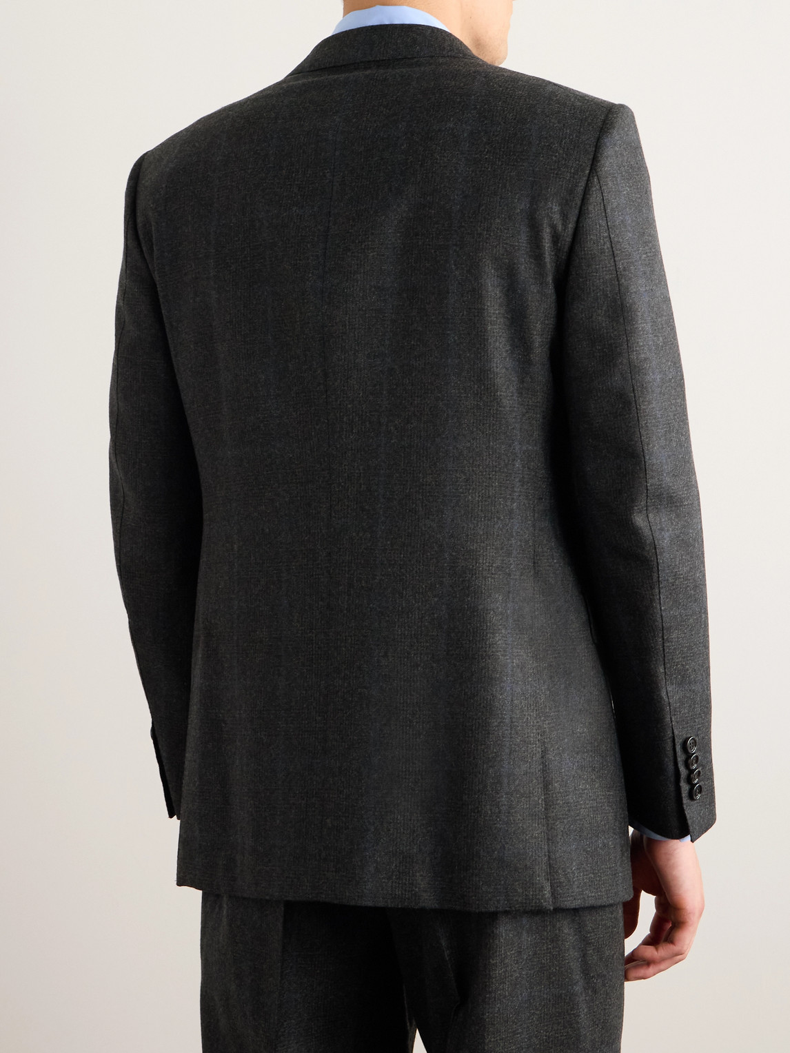 DUNHILL PRINCE OF WALES CHECKED WOOL SUIT JACKET