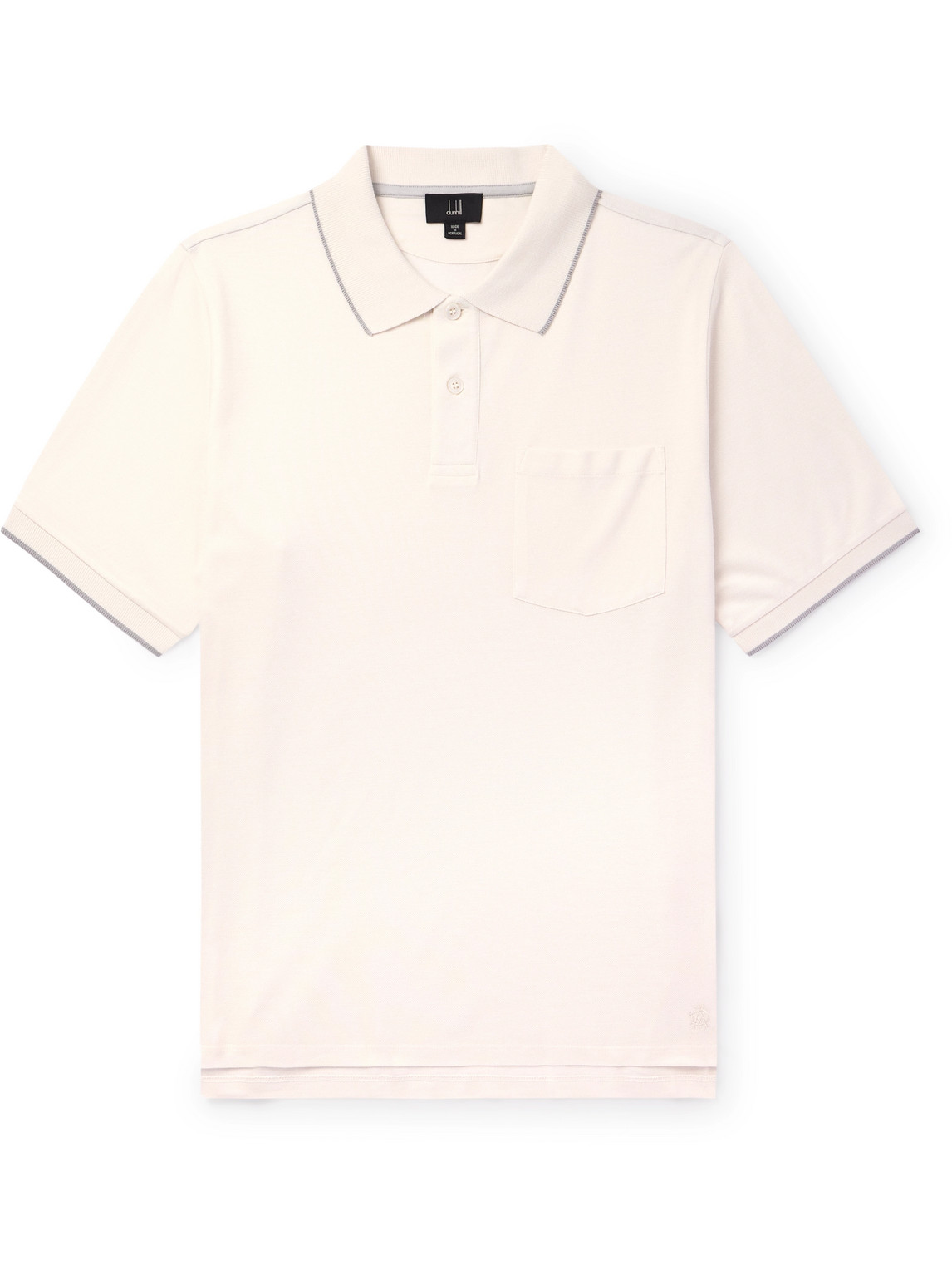 Logo-Embroidered Cotton and Silk-Blend Piqué Polo Shirt