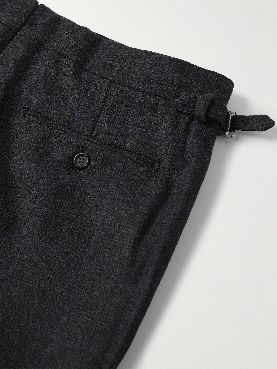 DUNHILL STRAIGHT-LEG PRINCE OF WALES CHECKED WOOL-FELT SUIT TROUSERS