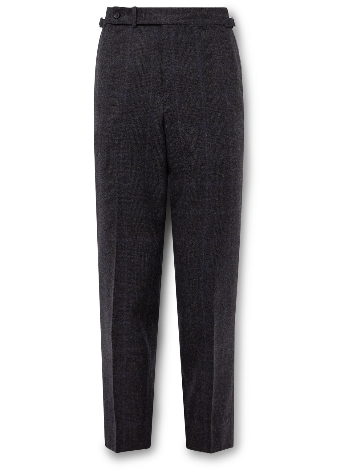 Dunhill Straight-leg Prince Of Wales Checked Wool-felt Suit Trousers In Blue