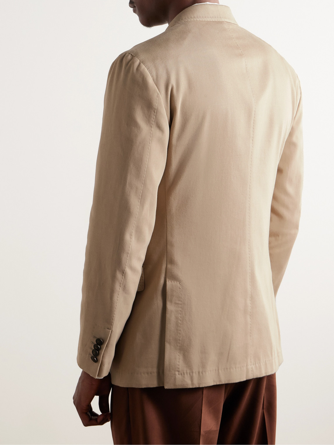 DUNHILL CAVENDISH DOUBLE-BREASTED COTTON AND CASHMERE-BLEND TWILL SUIT JACKET