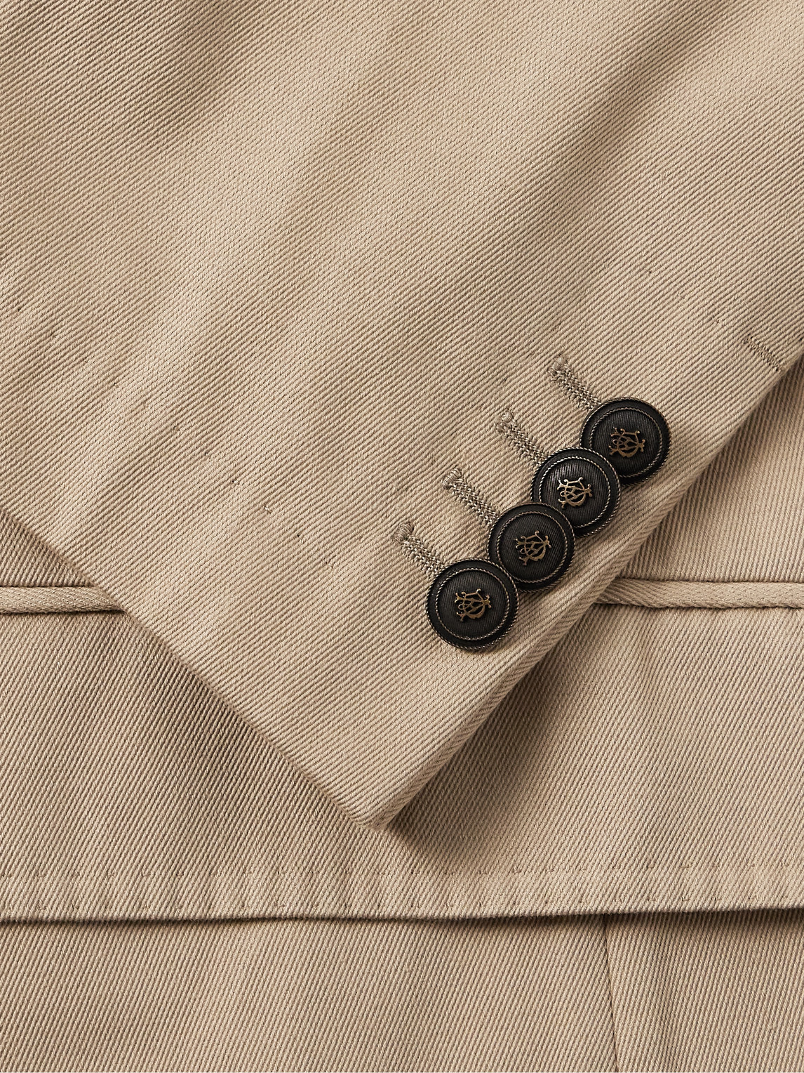 Shop Dunhill Cavendish Double-breasted Cotton And Cashmere-blend Twill Suit Jacket In Neutrals
