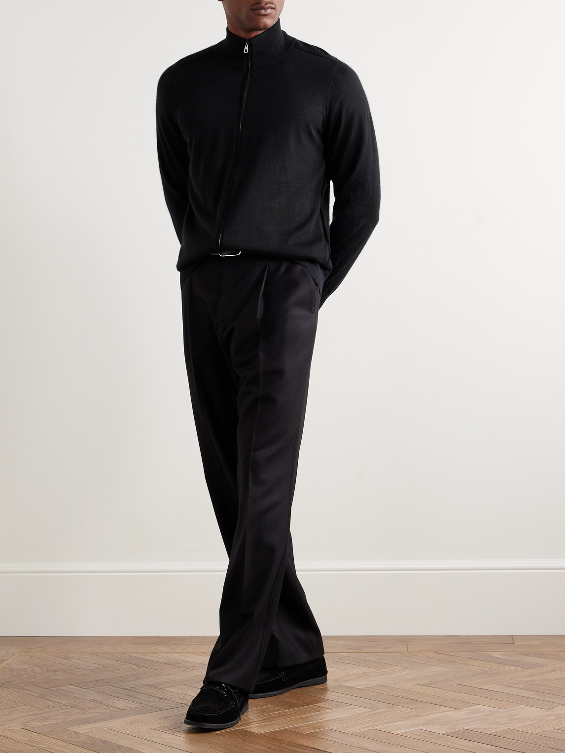 DUNHILL SLIM-FIT CASHMERE ZIP-UP CARDIGAN