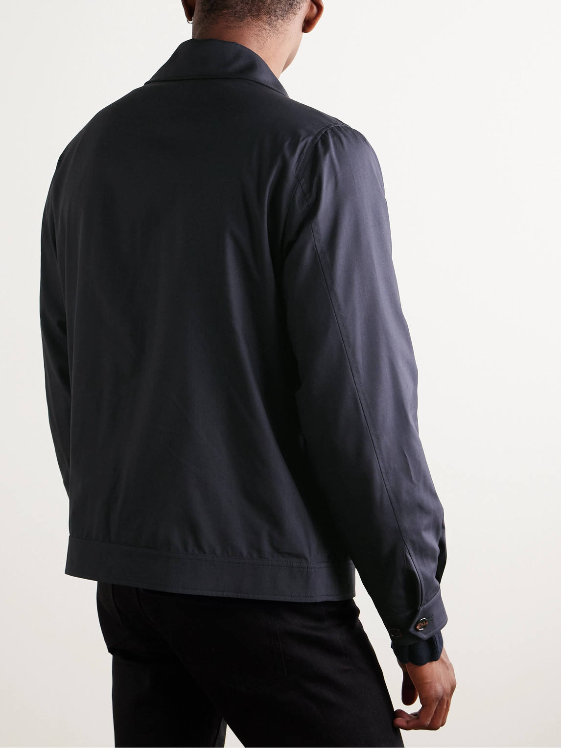DUNHILL WOOL AND MULBERRY SILK-BLEND BLOUSON JACKET