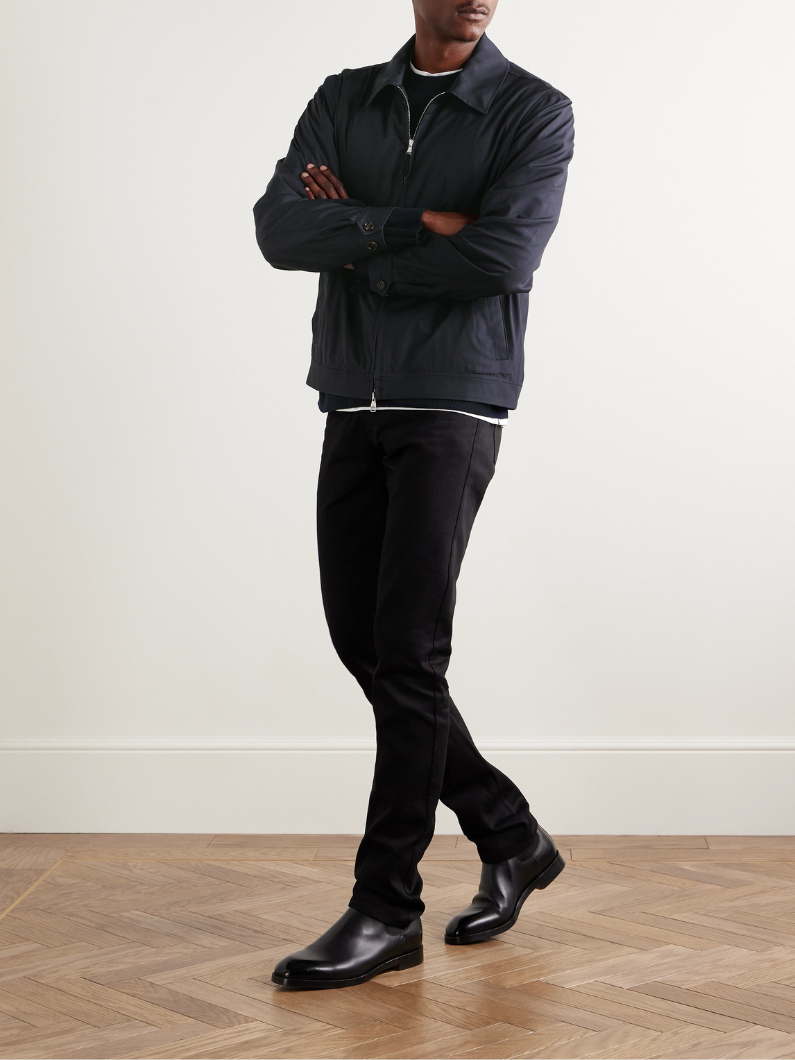 DUNHILL WOOL AND MULBERRY SILK-BLEND BLOUSON JACKET
