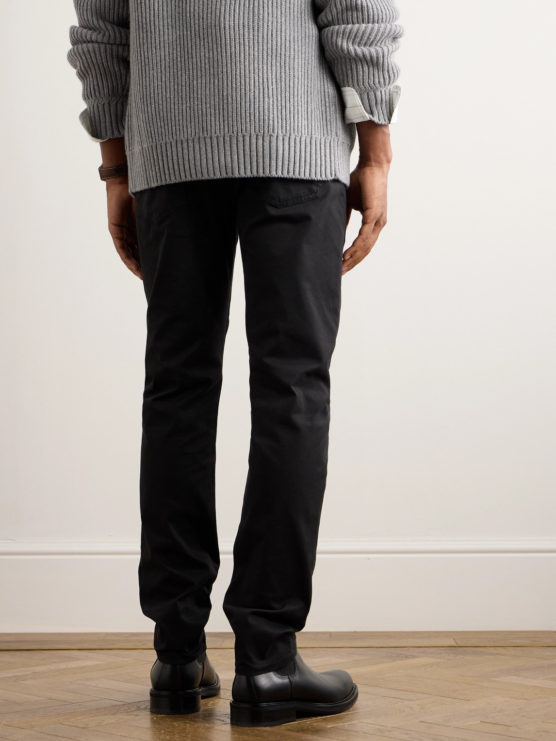 DUNHILL SLIM-FIT COTTON-TWILL TROUSERS