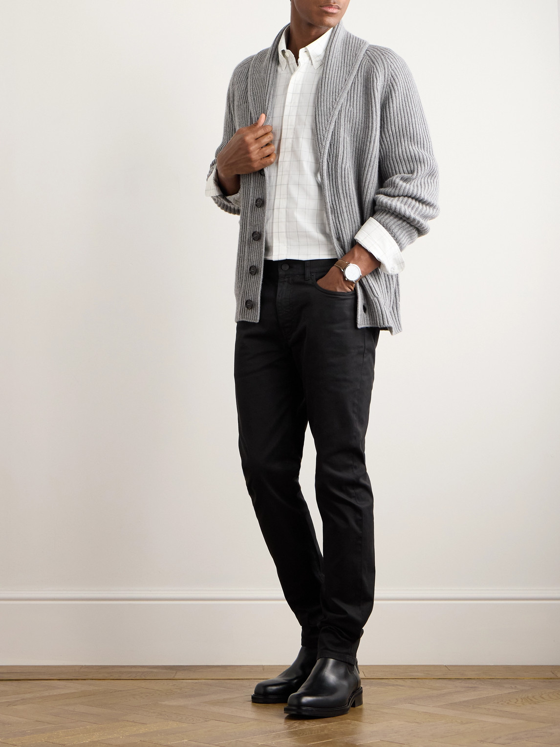 DUNHILL SLIM-FIT COTTON-TWILL TROUSERS