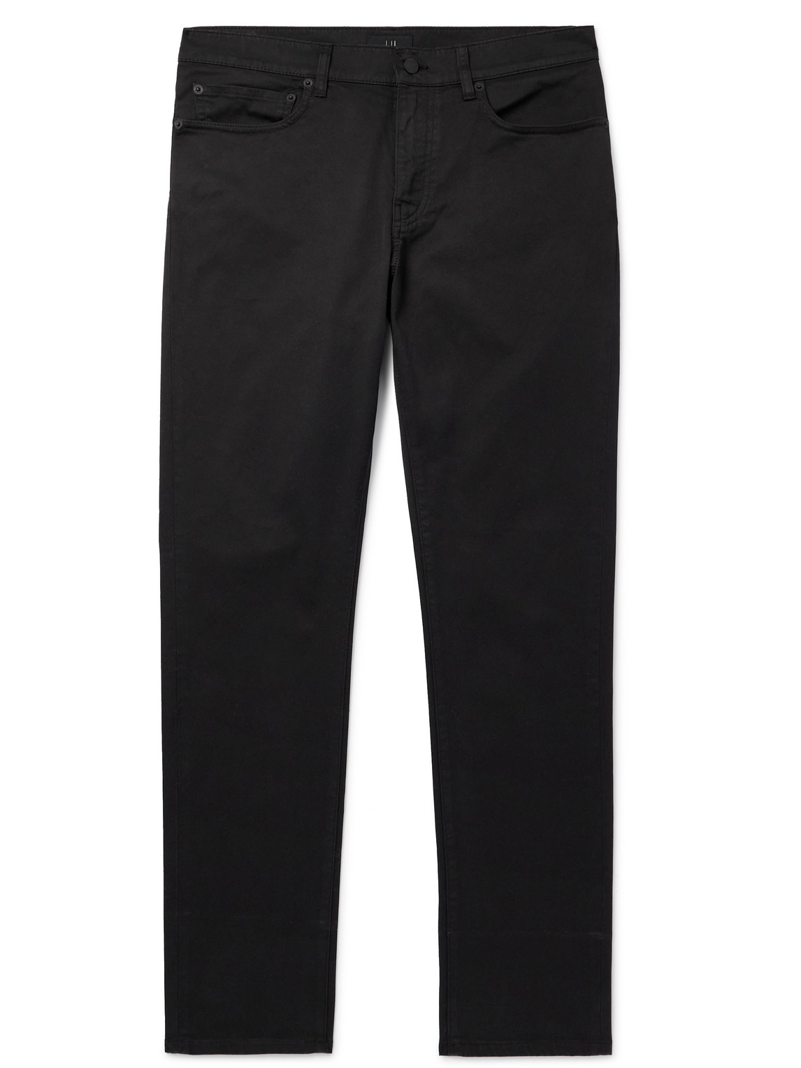 Dunhill Slim-fit Cotton-twill Trousers In Black