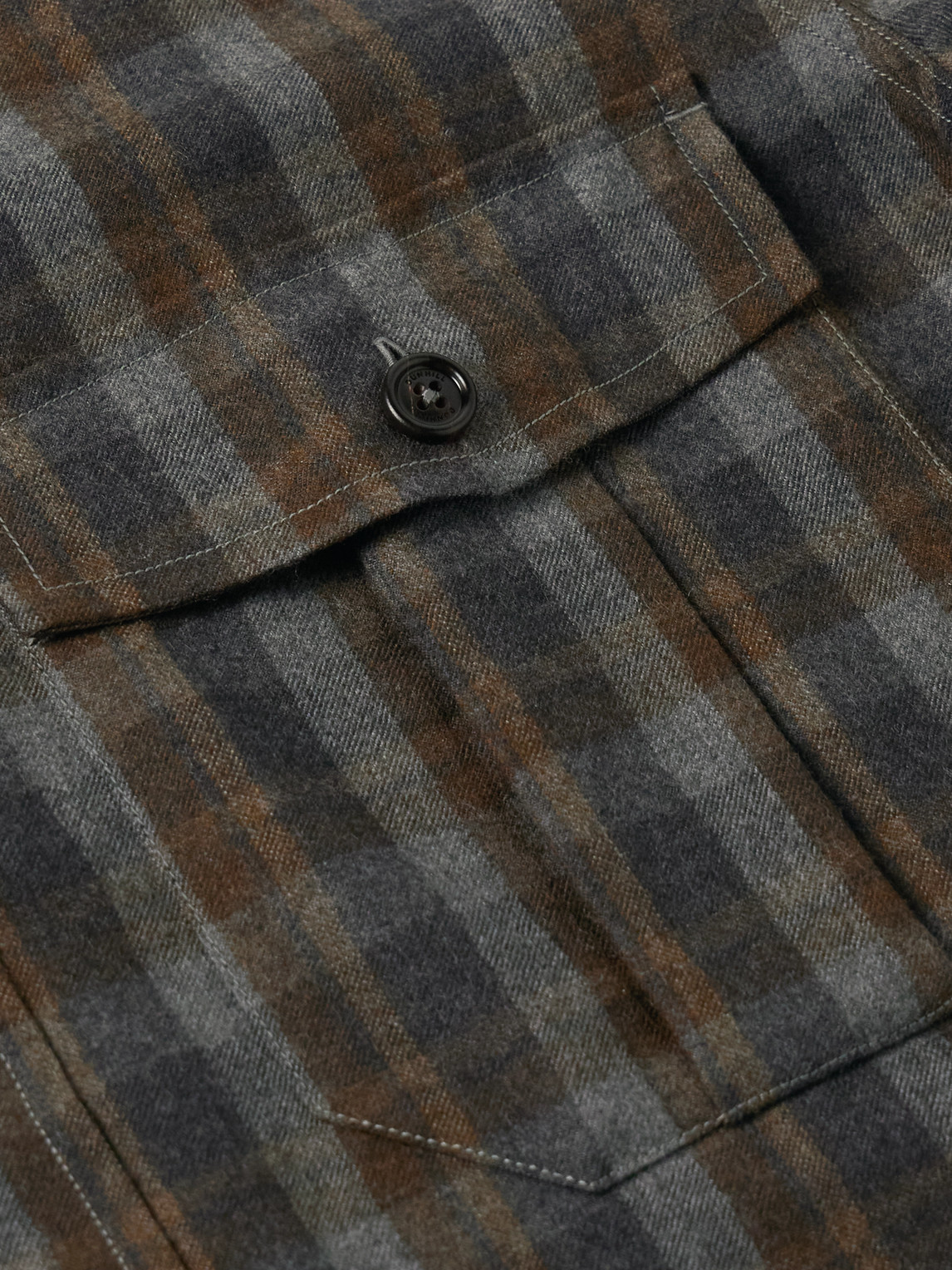 DUNHILL CHECKED WOOL AND CASHMERE-BLEND SHIRT