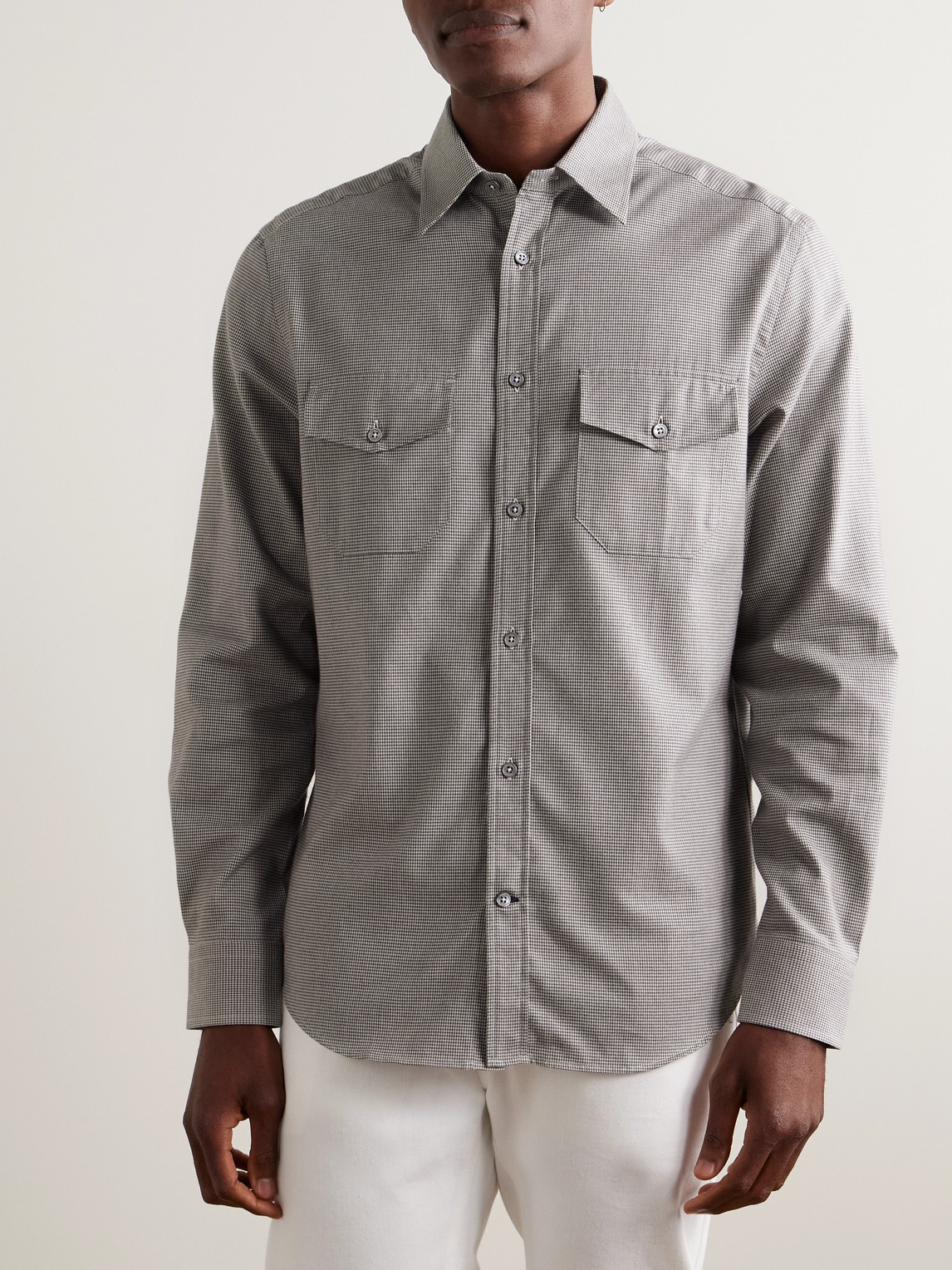 DUNHILL PUPPYTOOTH COTTON SHIRT