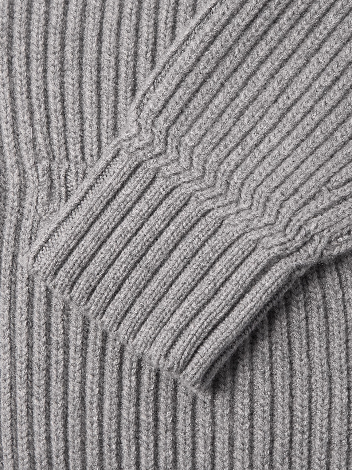 Dunhill Shawl-collar Ribbed Cotton And Cashmere-blend Cardigan In Gray