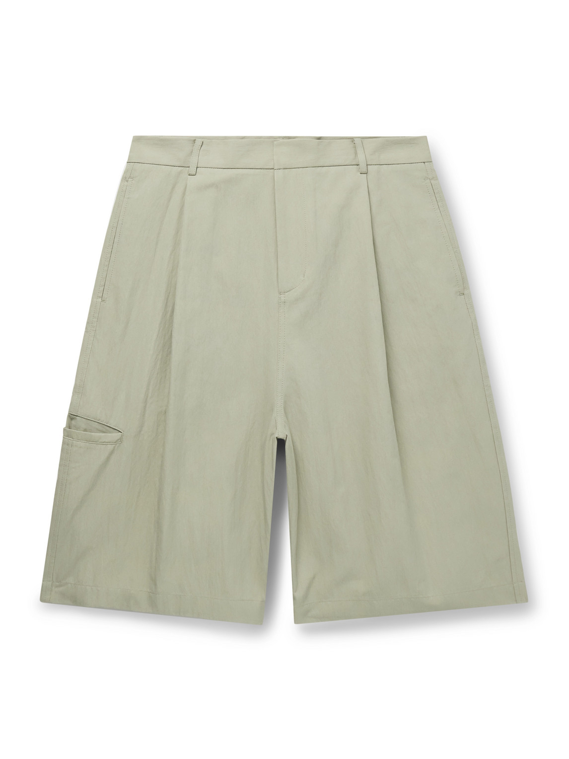 LE 17 SEPTEMBRE – Straight-Leg Pleated Nylon and Cotton-Blend Twill Bermuda Shorts