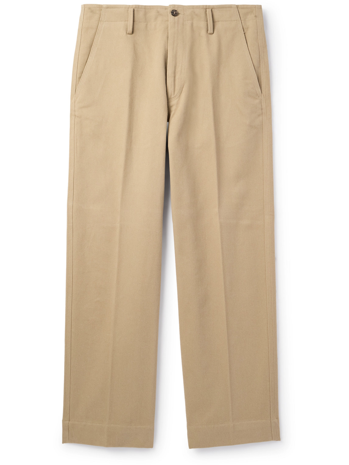 Altea - Clint Straight-Leg Brushed Cotton-Drill Trousers - Men - Brown - XL