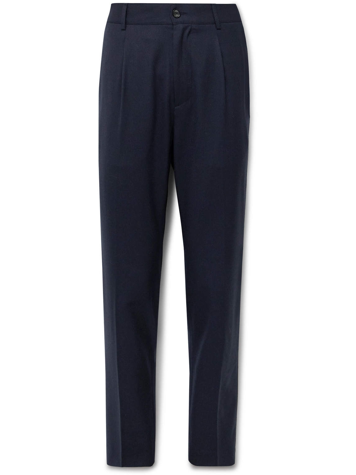 Altea - Marvin Tapered Pleated Virgin Wool-Blend Trousers - Men - Blue - XXL