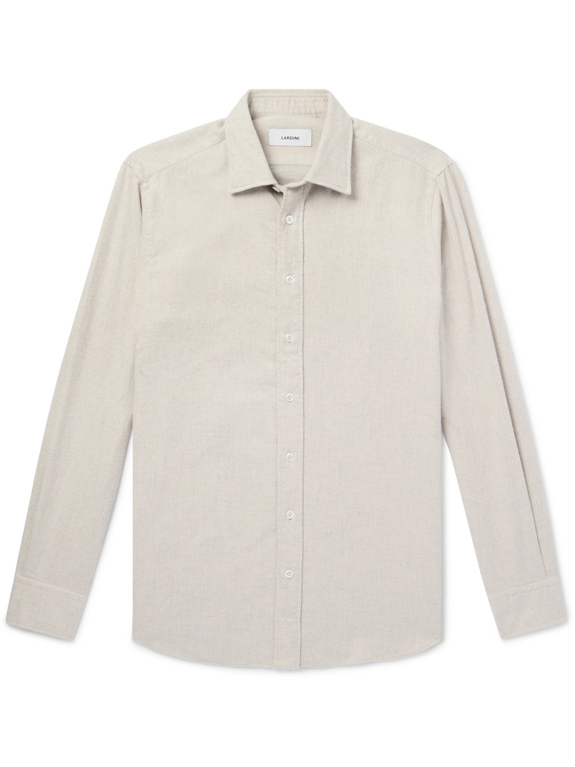 Lardini - Slim-Fit Brushed-Cotton Flannel Shirt - Men - Gray - EU 43