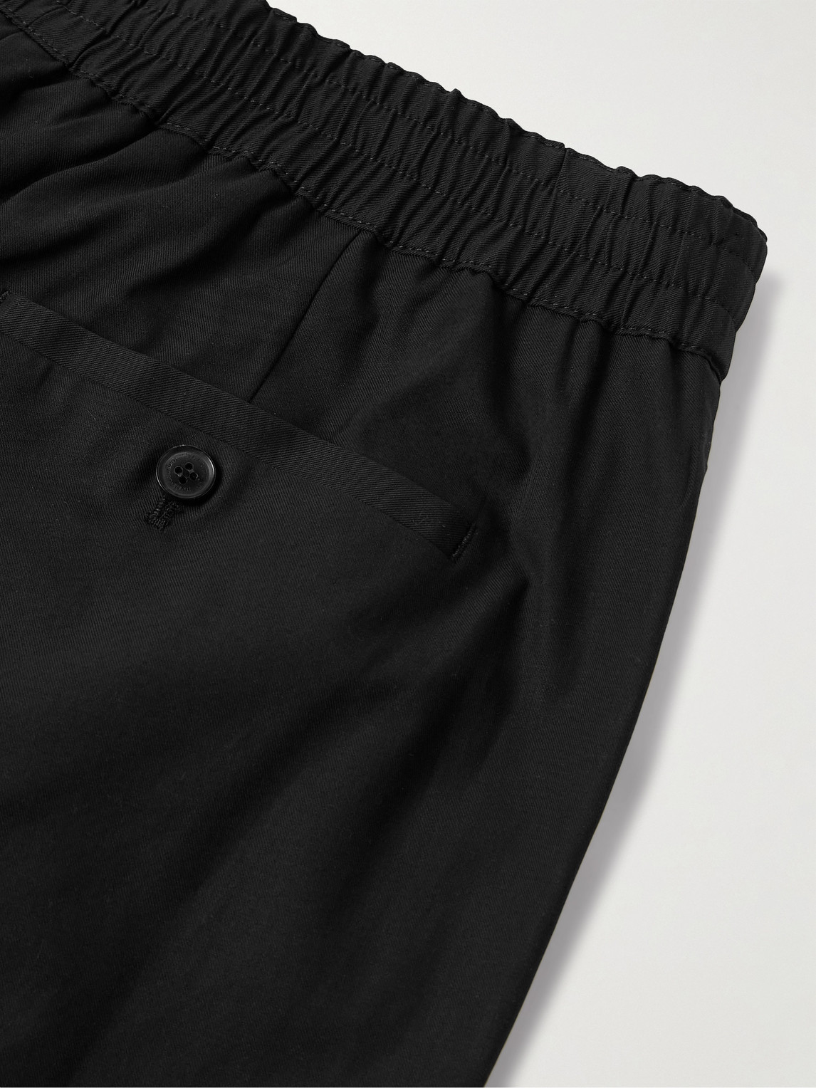 Nili Lotan Lawrence Tapered Cotton-blend Twill Trousers In Black