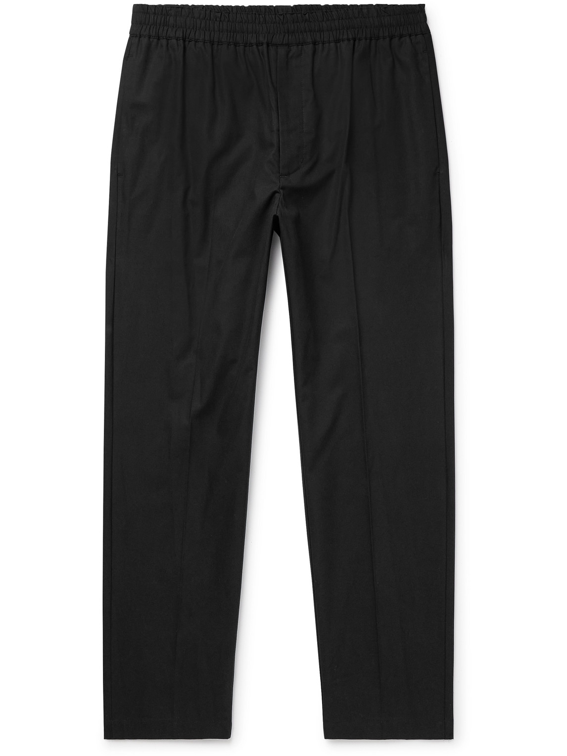 Nili Lotan Lawrence Tapered Cotton-blend Twill Trousers In Black