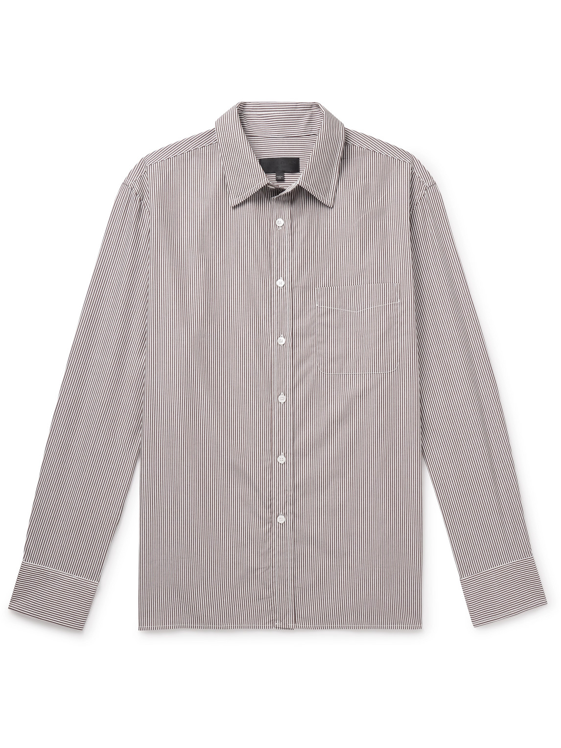 Nili Lotan Finn Striped Cotton-poplin Shirt In Brown