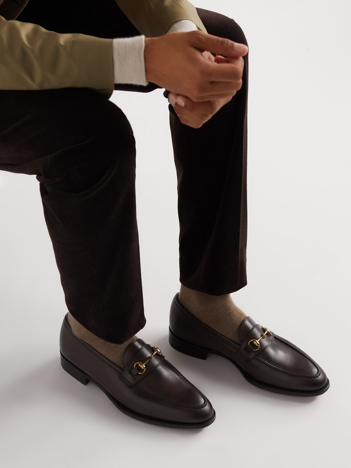 Shop George Cleverley Horsebit Leather Loafers In Brown