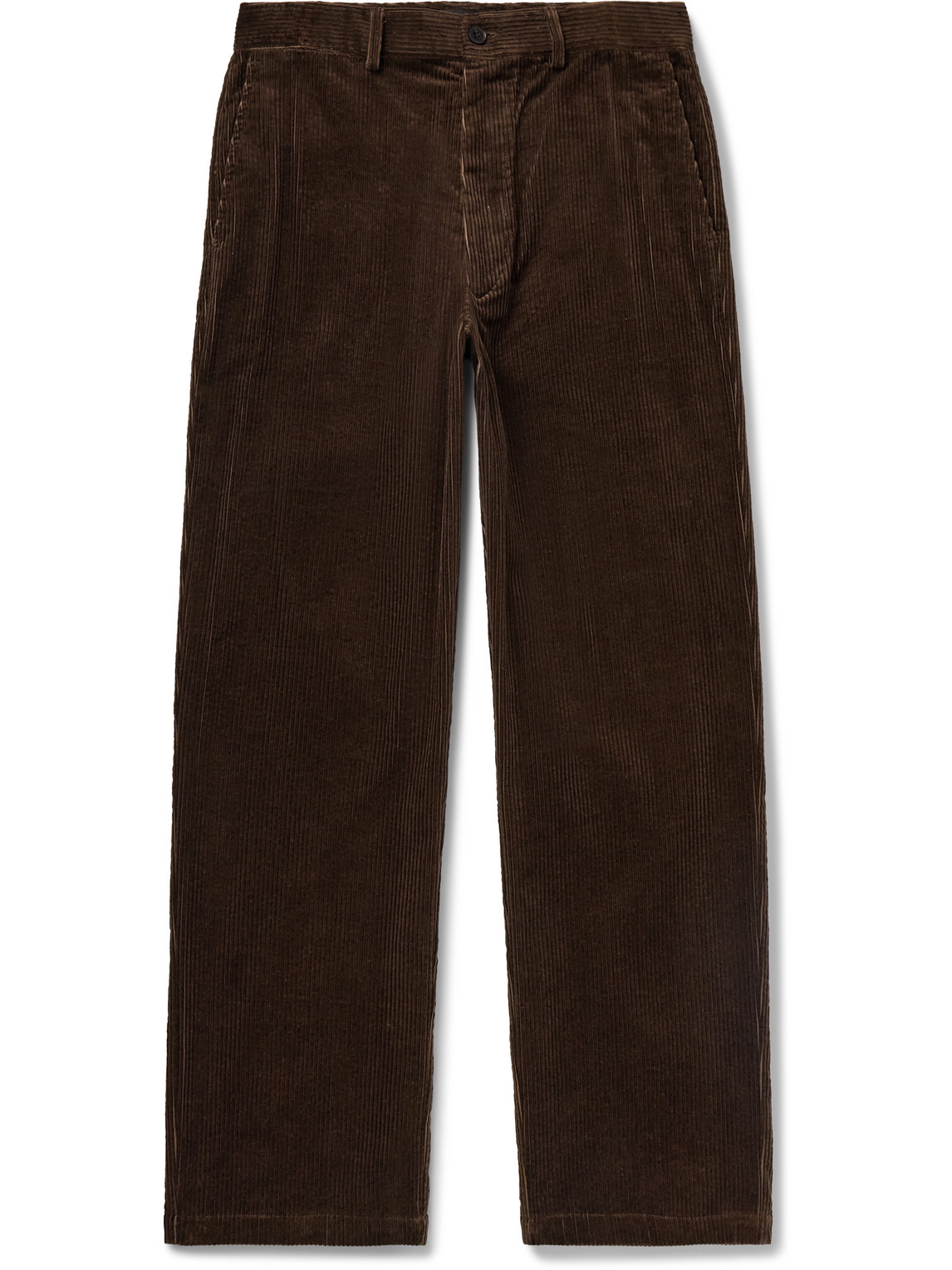 Nili Lotan Carsen Straight-leg Cotton-corduroy Trousers In Brown
