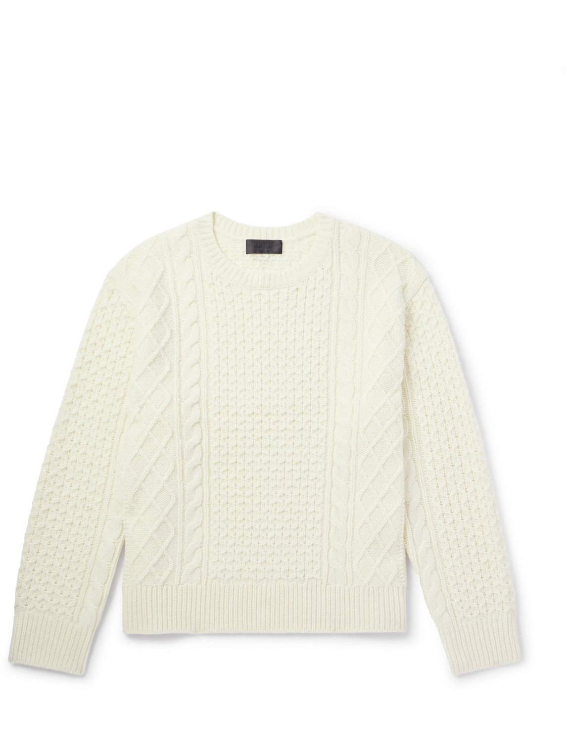 Nili Lotan Owen Cable-knit Merino Wool Jumper In Neutrals