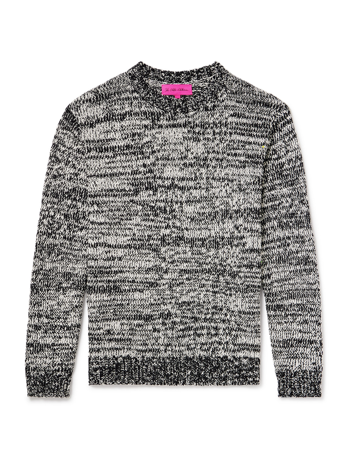 The Elder Statesman Nora Two-tone Cotton Sweater In Black