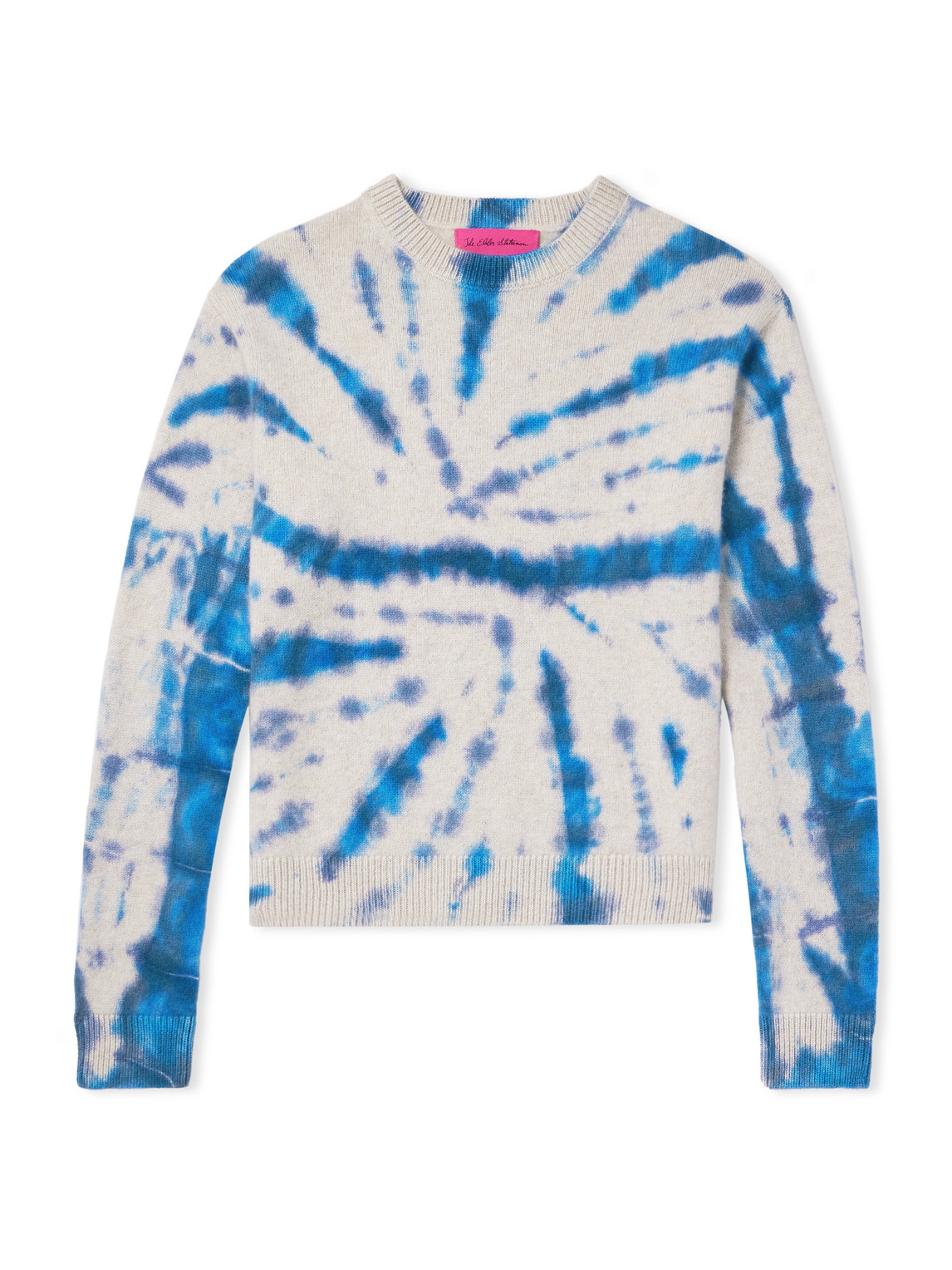 The Elder Statesman Burnout Tie-dyed Cashmere Sweater In White