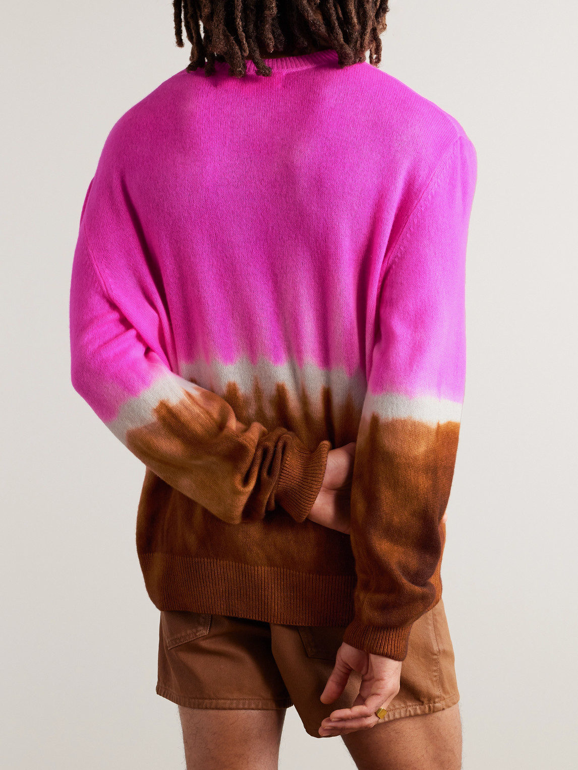 Shop The Elder Statesman Tranquility Tie-dyed Cashmere Sweater In Pink