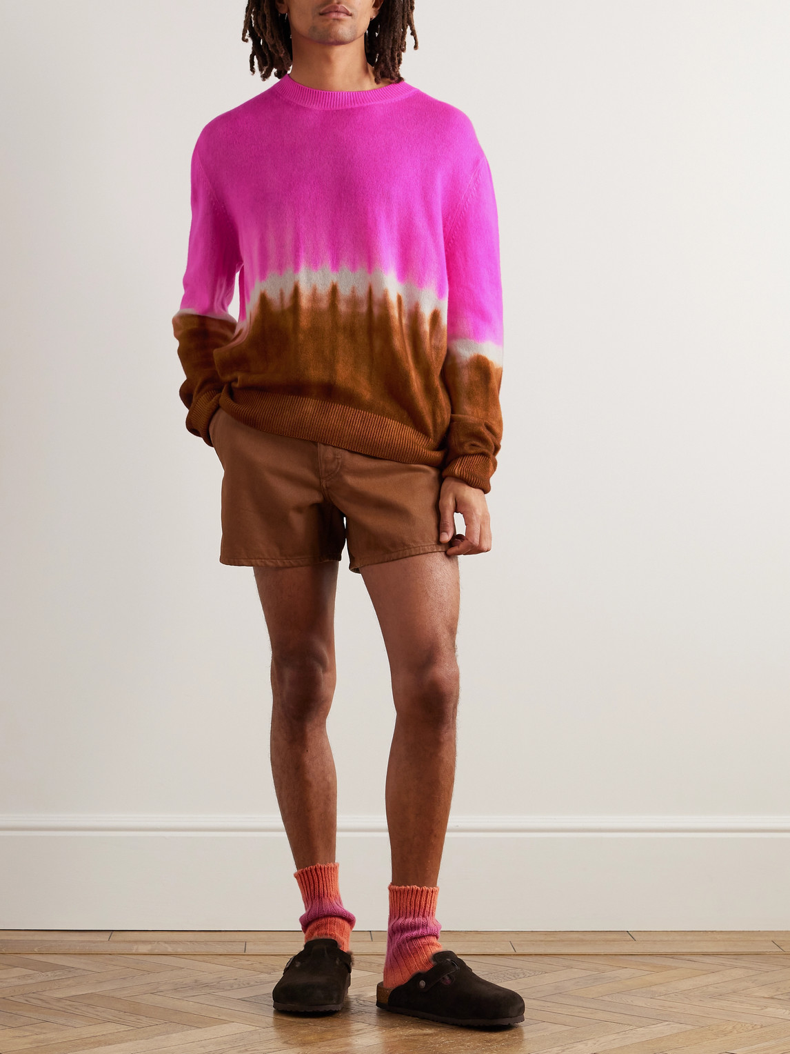 Shop The Elder Statesman Tranquility Tie-dyed Cashmere Sweater In Pink