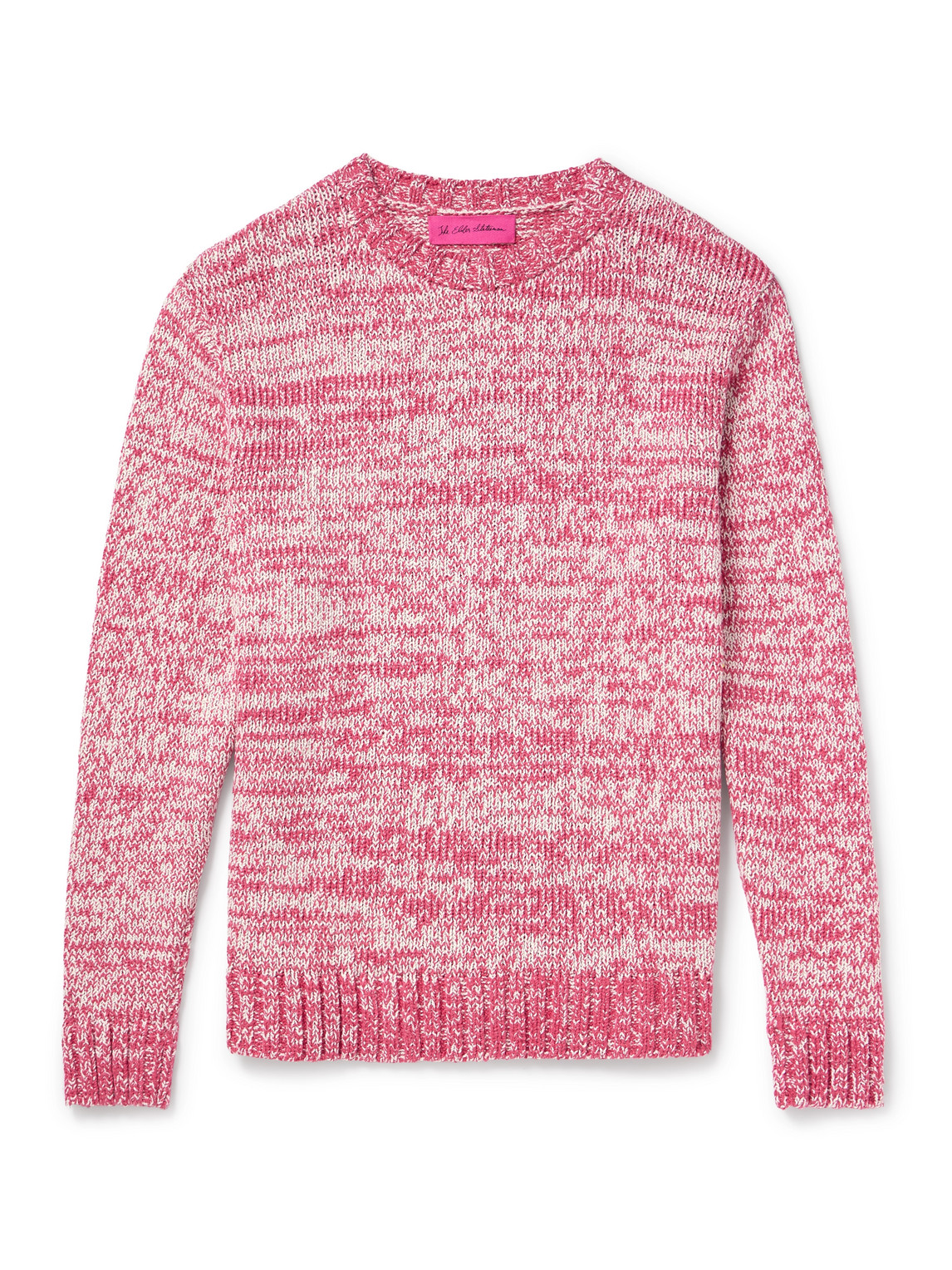 The Elder Statesman Nora Two-tone Cotton Sweater In Pink