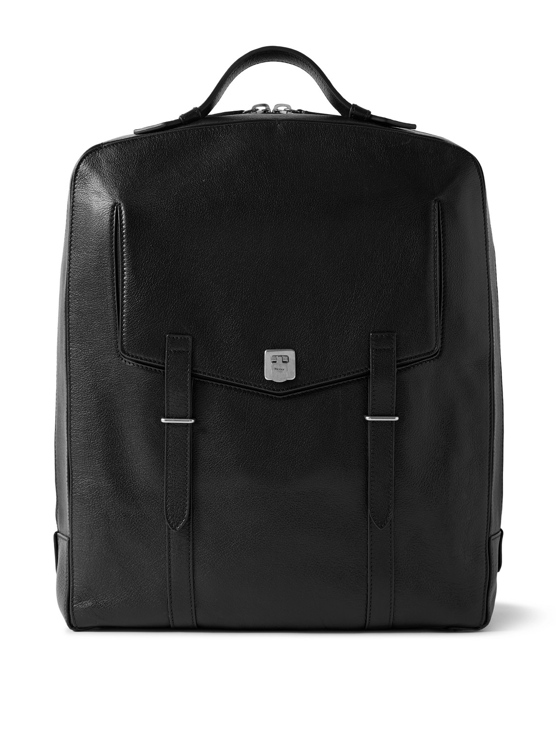 Metier Rider Full-grain Leather Backpack In Black