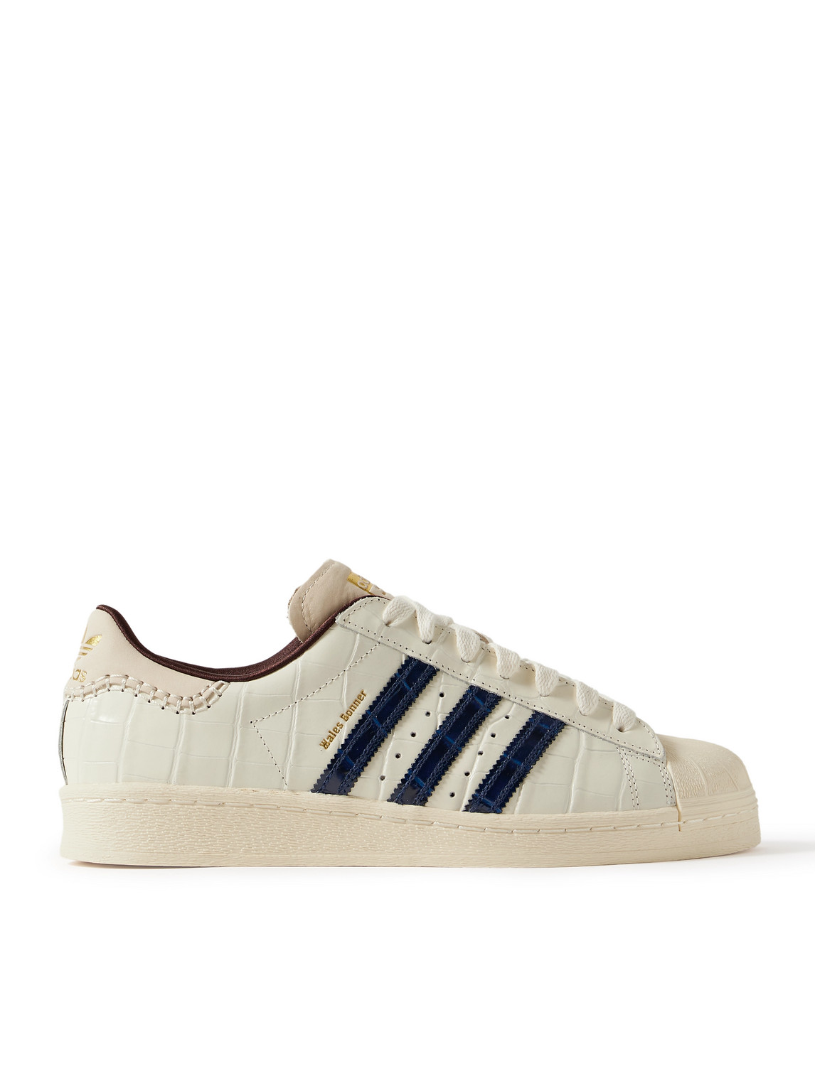 Adidas Originals X Wales Bonner Superstar Croc-embossed Leather Sneakers In Neutrals