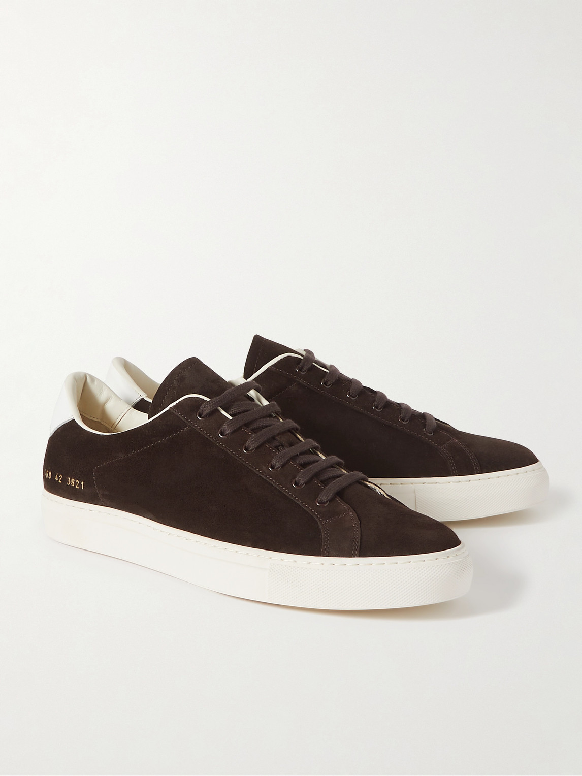 Common Projects Retro Classic Leather-trimmed Waxed-suede Sneakers In Brown