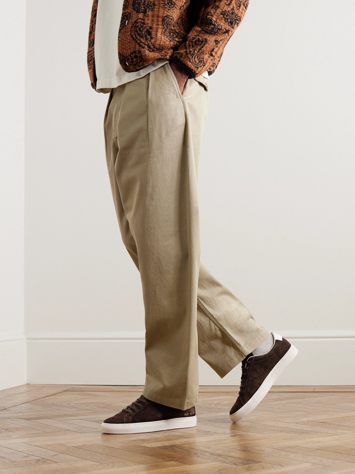 Common Projects Retro Classic Leather-trimmed Waxed-suede Sneakers In Brown