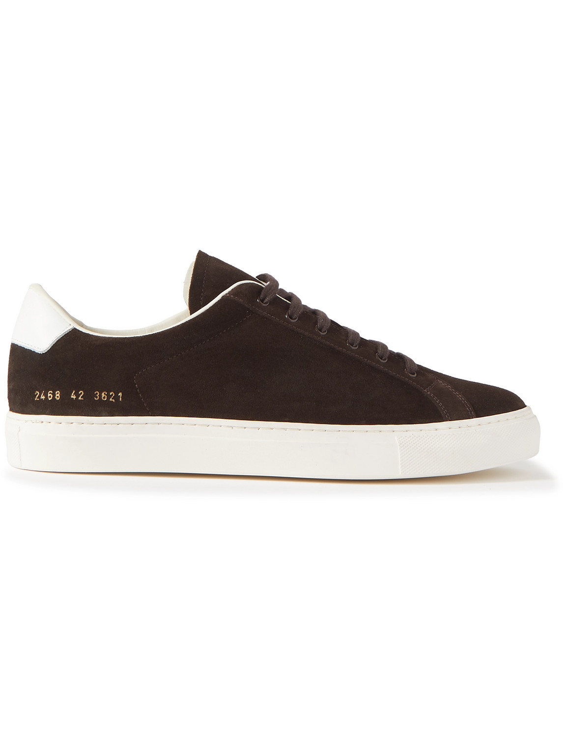 Common Projects Retro Classic Leather-trimmed Waxed-suede Sneakers In Brown